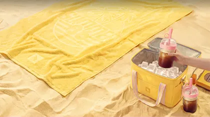 Step: Receive a Limited Edition Lavender Tote Bag and a Limited Edition Yuzu Beach Towel as a gift
